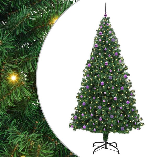 vidaXL Albero di Natale artificiale con 300 LED Verde 240 cm