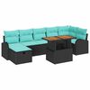 vidaXL Set Divano da Giardino 8 pz Nero polyrattan