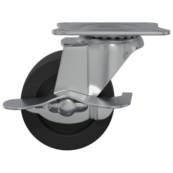 vidaXL Ruota 12 pcs Nero e argento 50,7 x 50,7 x 24,4 mm Ferro e nylon