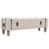 vidaXL Cassapanca in Legno Massello e Acciaio 111x34x37 cm