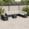 vidaXL Set Divani da Giardino 11 pz con Cuscini in Polyrattan Nero
