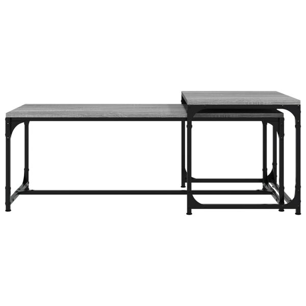 vidaXL Tavolini da Salotto 2 pz Grigio Sonoma in Legno Multistrato