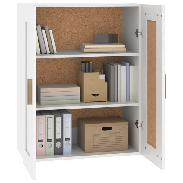 vidaXL Mobile a Parete Bianco 69,5x32,5x90 cm in Legno Multistrato
