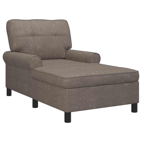 vidaXL Chaise Lounge Grigio 91 x 157 x 91 cm Pelle Sintetica