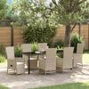 vidaXL Set da Pranzo per Giardino con cuscino 7 pcs Beige polyrattan