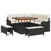 vidaXL Set Divano da Giardino 8 pz Nero polyrattan