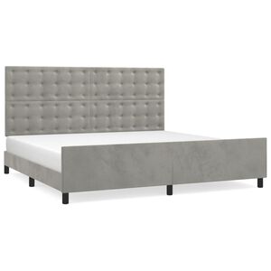 vidaXL Giroletto senza Materasso Grigio Chiaro 200x200 cm Velluto