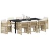 vidaXL Set da Pranzo per Giardino 9 pcs Beige polyrattan