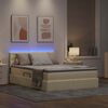 vidaXL Letto con contenitore e LED con led Crema 140 x 190 cm Tessuto