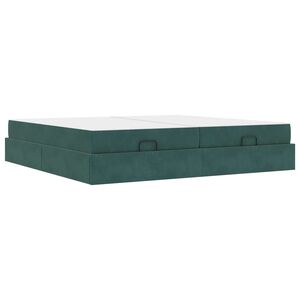 vidaXL Struttura letto con materasso con materasso 2 pcs Verde Velluto