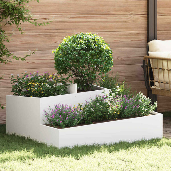 vidaXL Vaso da giardino Bianco 100 x 100 x 50 cm