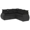 vidaXL Set Divani da Giardino 5 pz con Cuscini in Polyrattan Nero