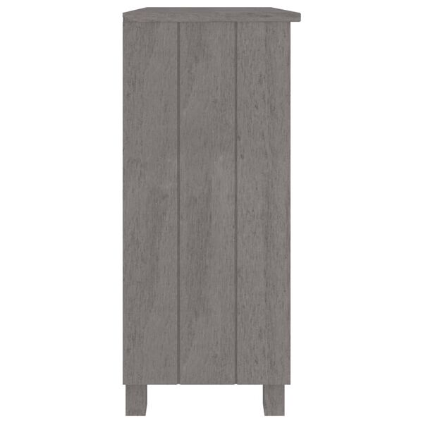 vidaXL Credenza HAMAR Grigio Chiaro 85x35x80 cm Legno Massello di Pino