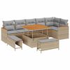 vidaXL Set Divano da Giardino 9 pcs Beige polyrattan