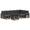 vidaXL Set Divano da Giardino 10 pz Grigio e Grigio Scuro polyrattan