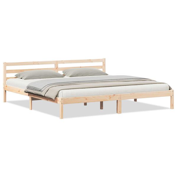 Letto vidaXL con testata 200x220 cm in legno massello di pino
