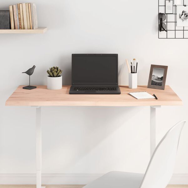 vidaXL Piano per Tavolo 100x60x2 cm in Rovere Massello Non Trattato