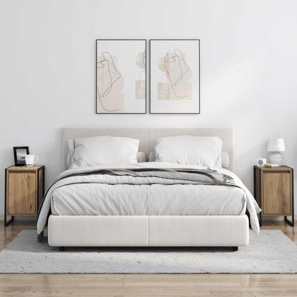 vidaXL Comodino Rovere Artigianale 39,5 x 30 x 50 cm Legno multistrato