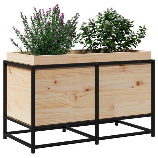 vidaXL Fioriera da Giardino 80x40x50 cm in Legno Massello di Pino