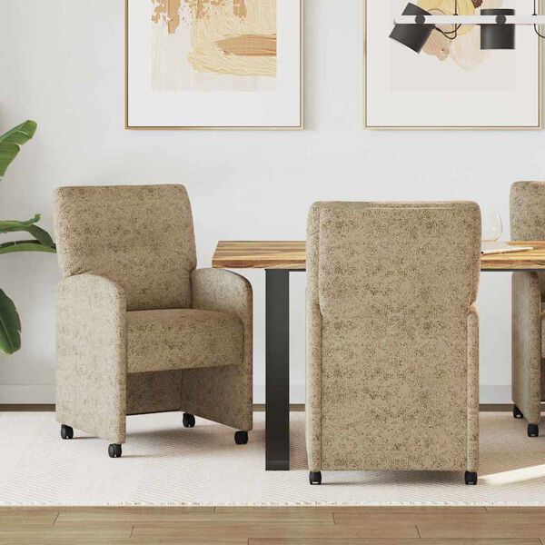 vidaXL Sedie da Pranzo con Ruote 2 pcs Grigio chiaro 57 x 67 x 95 cm