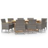 vidaXL Set da Pranzo per Giardino 9 pz con Cuscini Grigio
