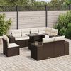 vidaXL Set Divani da Giardino 9pz con Cuscini Marrone in Polyrattan