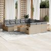 vidaXL Set Divano da Giardino 13 pz con Cuscini Beige Misto Polyrattan