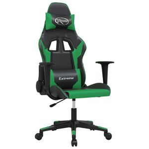 vidaXL Sedia da Gaming Nera e Verde in Similpelle