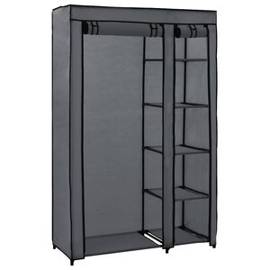 vidaXL Armadio Pieghevole Grigio 110x45x175 cm in Tessuto