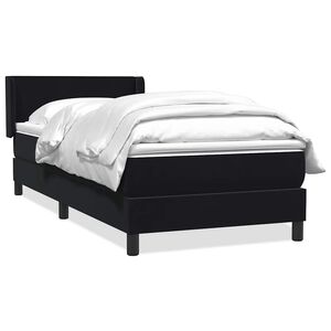 vidaXL Giroletto a Molle con Materasso Nero 80x220 cm Velluto
