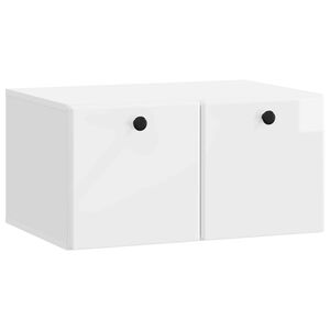 vidaXL Mobile Porta TV da Muro 59,5 x 41 x 30 cm Bianco Lucido
