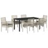 vidaXL Set da Pranzo per Giardino 7 pz Grigio chiaro polyrattan