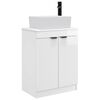 vidaXL Mobile da bagno con lavabo Bianco Lucido 54 x 35 x 83 cm