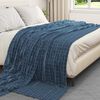 vidaXL Coperte da Pile 6 pcs Blu navy 270 x 240 cm Panno