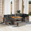 vidaXL Set Divano da Giardino con cuscino 11 pcs Grigio polyrattan