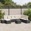 vidaXL Set Divano da Giardino con cuscino 9 pcs Nero polyrattan