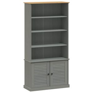 vidaXL Libreria VIGO 85x35x170 cm in Legno Massello di Pino Grigio