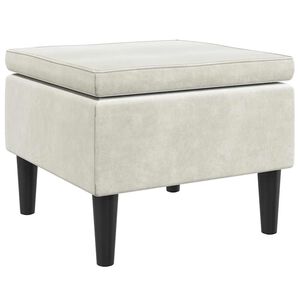 vidaXL Sgabello con gambe in legno color crema e velluto