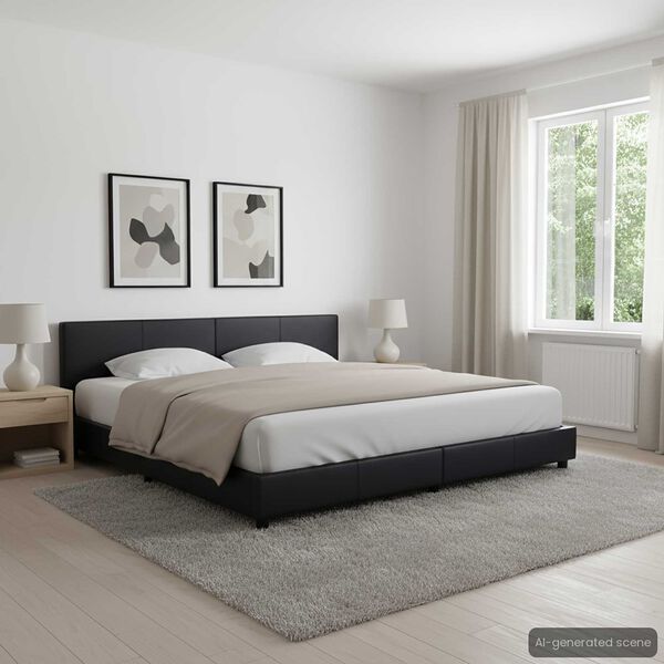 vidaXL Giroletto Nero in Similpelle 180x200 cm