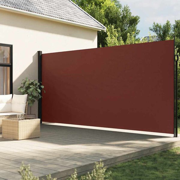 vidaXL Tenda da Sole Laterale Retrattile Marrone 200x500 cm