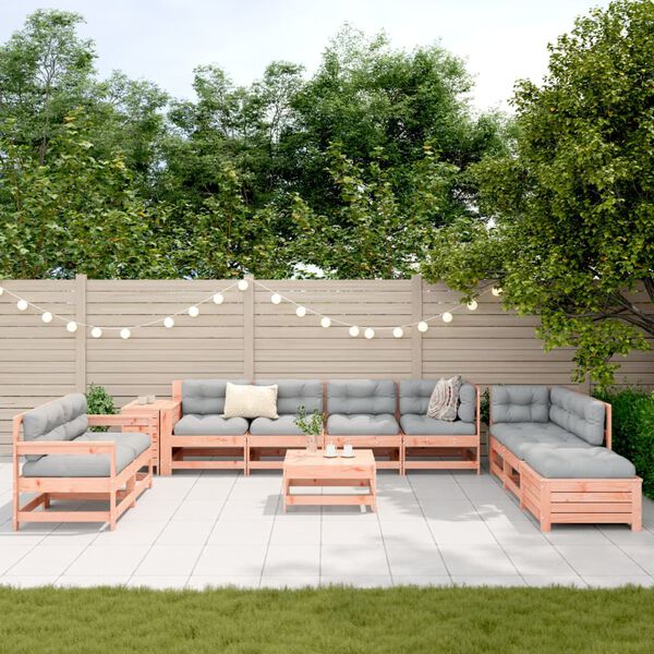 vidaXL Set Divani da Giardino 11 pz in Legno Massello Abete Douglas