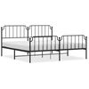 vidaXL Giroletto con Testiera e Pediera Metallo Nero 193x203 cm