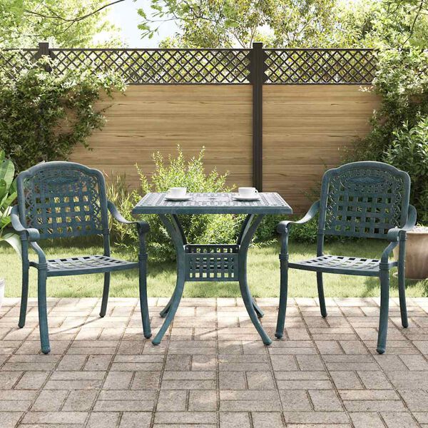 vidaXL Set di Tavolo da Giardino 3 pcs Verde Alluminio pressofuso