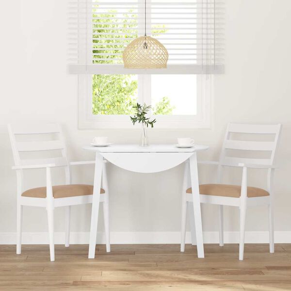 vidaXL Sedie da Pranzo con Cuscini 2 pz Bianco Legno Massello di Hevea