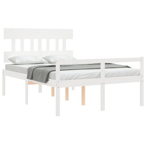 vidaXL Letto per Anziani con Testiera Bianco 120x200 cm Legno Massello