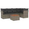 vidaXL Set Divano da Giardino 6 pz con Cuscini Grigio in Polyrattan