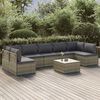 vidaXL Set Divani da Giardino 8 pz con Cuscini in Polyrattan Grigio
