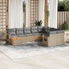 vidaXL Set Divano da Giardino 10 pz con Cuscini Beige Misto Polyrattan
