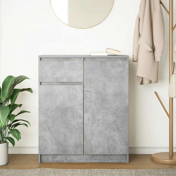 vidaXL Credenza con Cassetto Grigio Cemento 71x35x84 cm in Truciolato