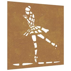 vidaXL Decorazione Muro Giardino 55x55 cm Ballerina in Acciaio Corten